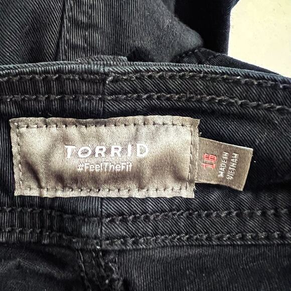 Torrid Crop Pants Womens Plus Size 16 Aviator Skinny Stretch Twill Mid-Rise - Picture 6 of 9